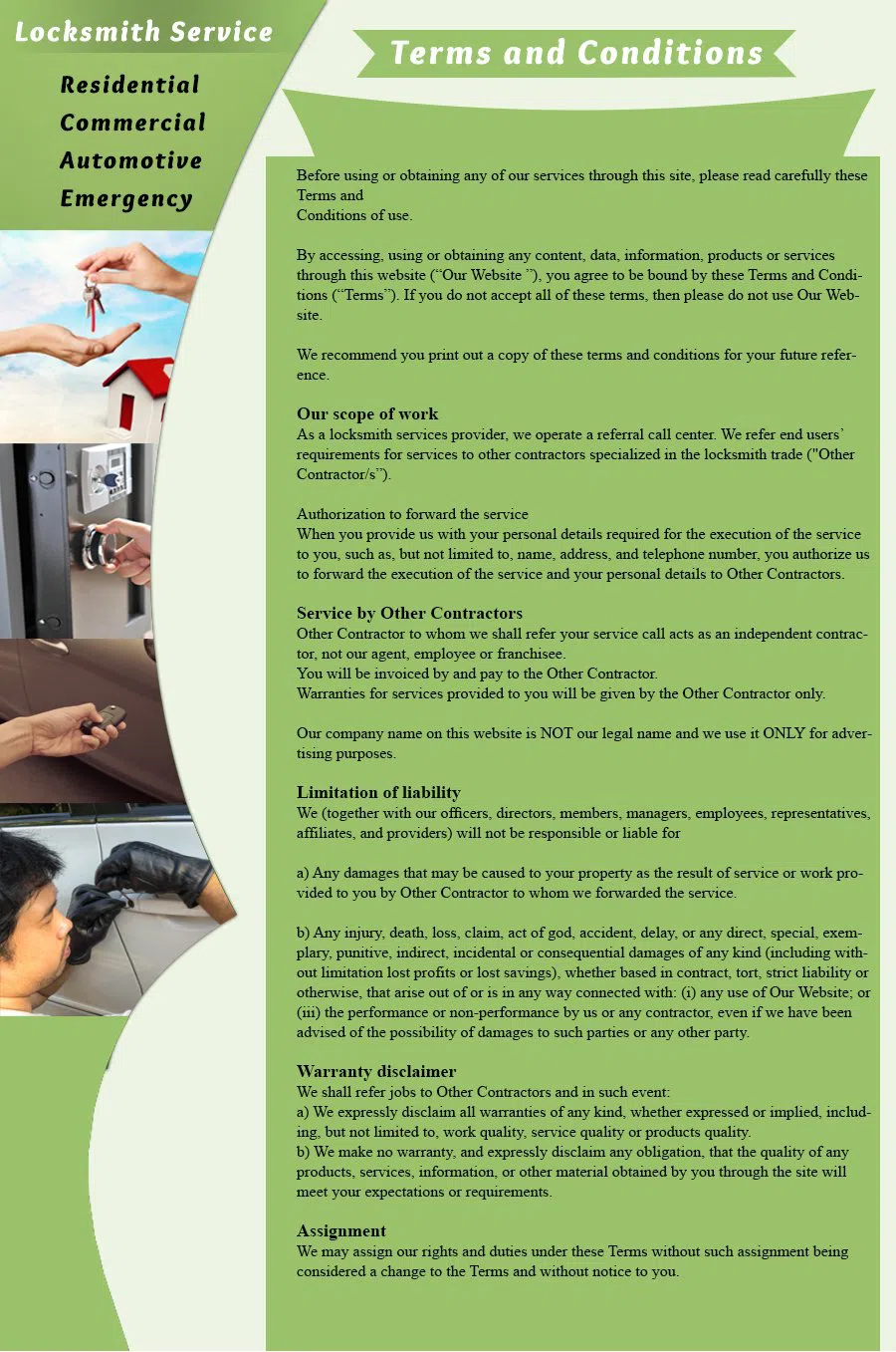Duquesne PA Locksmith Store Duquesne, PA 412-424-6950 - terms-and-condition-c-22